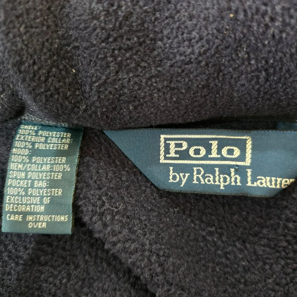 Polo Ralph Lauren Men's Fleece Vest Zip Out Hood‎ Pockets Pony Logo Navy Red XXL